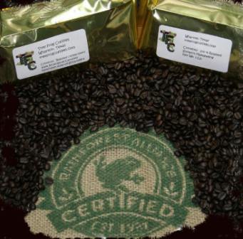 Bags of Colombian coffee