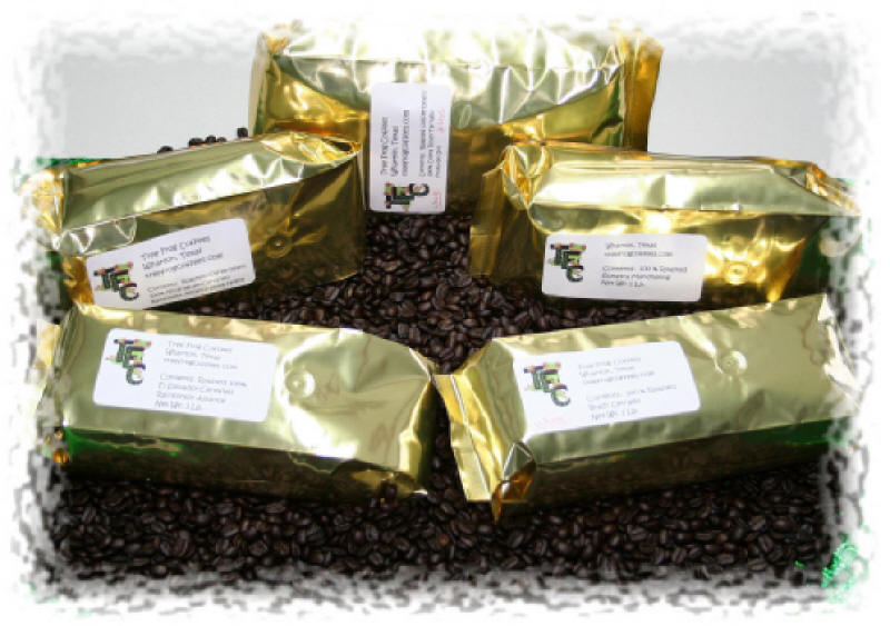 Bags of Mexican coffee from Tree Frog Coffees